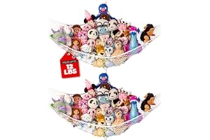 Lilly's Love Stuffed Animal Hammock | Corner Hanging Organizer, Toy Storage, Stuffed Animal Storage Net | Made from Quality Fishing Net, Holds 12lbs | 67"x47"x47" (White, 2 Pack)