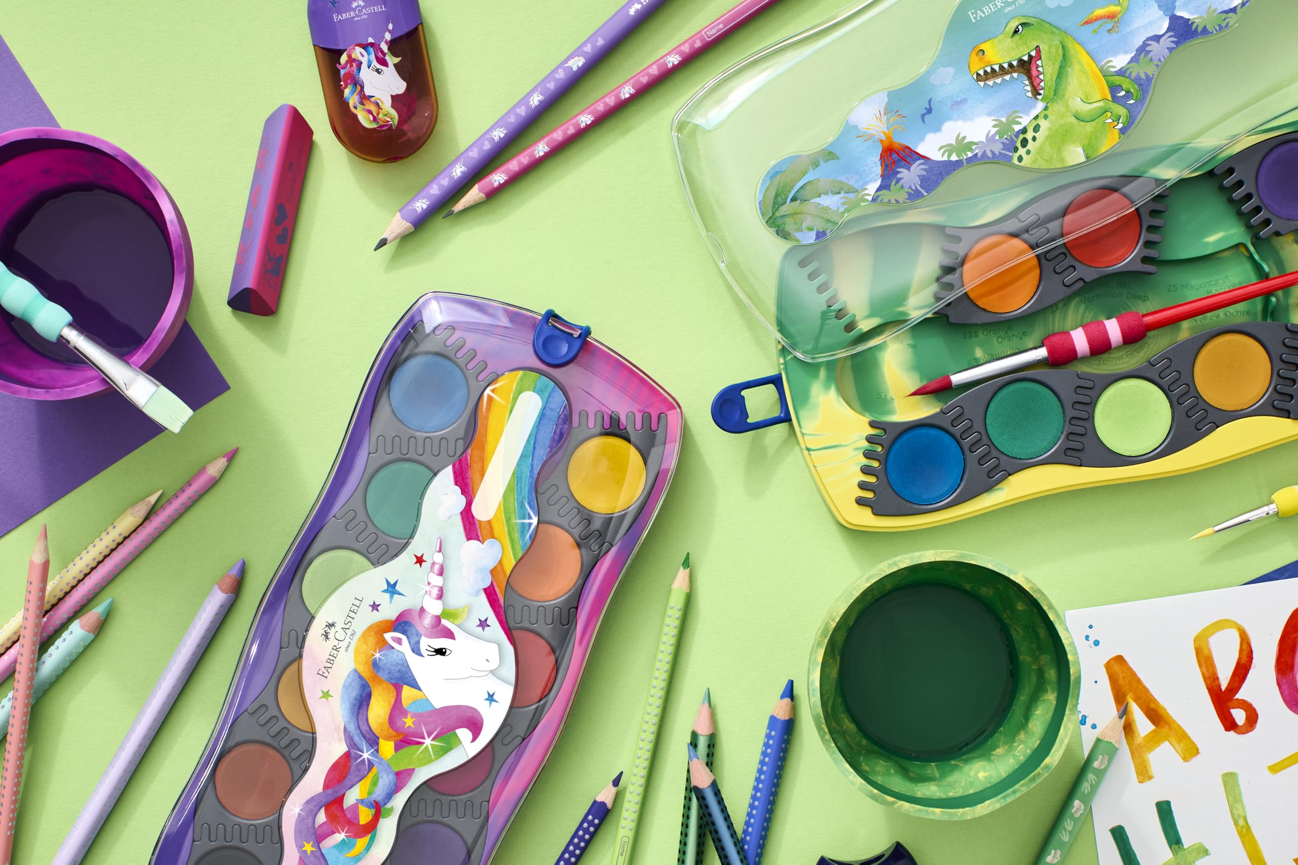 Faber-Castell 111518 - Schreibset Einhorn mit Bleistifte HB, Spitzer und Radiergummi, Schulset für Kinder 3