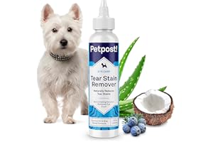 Petpost Tear Stain Remover for Dogs | 8 oz Gentle Dog Eye Cleaner Solution | Safe Dog Tear Stain Remover for White Fur & Ligh