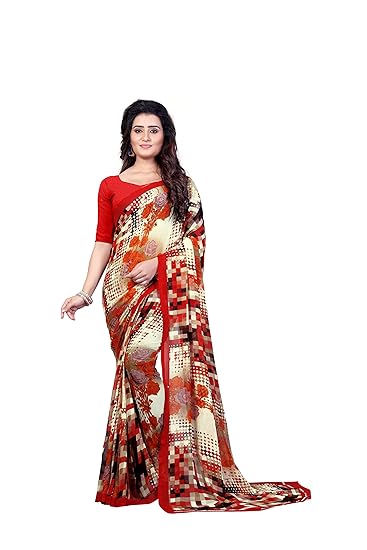 Anand Sarees georgette with blouse piece Saree