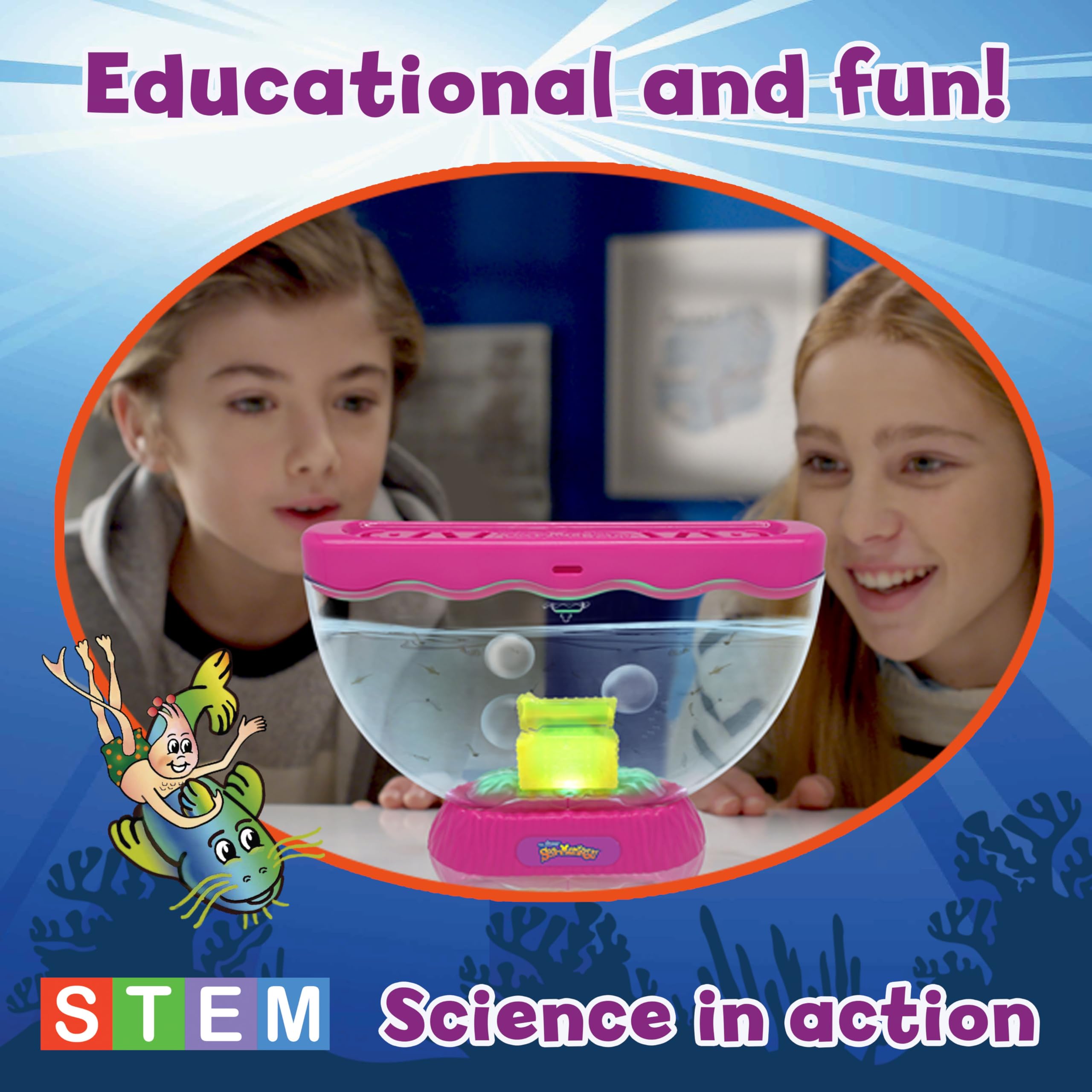 Sea Monkeys The Original Ocean Zoo - Grow Your Own Pets Science Kit- Includes Eggs, Food, and Water Purifier, Color May Vary