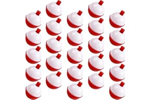 Fishing Bobbers Hard ABS Fishing Floats Push Button Round Buoy Float Bobber Red and White Snap-on Fishing Bobbers Floats Tack