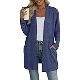 AYIFU Women's Lightweight Cardigan Long Sleeve Sweater Open Front Casual Fall Cardigans with Pockets
