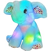 BSTAOFY Light up Elephant Soft Plush Toy Cozy Floppy LED Stuffed Animals Lullabies Nightlight Bedtime for Kids Birthday Valentines for Toddlers 12‘’