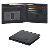 Slim Bifold Leather Wallet for Men - RFID Card Holder Ultra Thin Gift Ideas