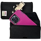 Turtleback Belt Clip for iPhone 16 Pro Max, 15 Pro Max, 14 Pro Max -Large- Fits w/Defender Bulky Style Cases, Premium Black Nylon, Horizontal Belt Holder, Magnetic Closure HD Rotating Belt Clip