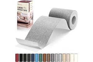 CAHOMO Linen Repair Tape 4x79 inch, Self Adhesive Linen Fabric Patches, Linen Fabric Patch Tape Kit, Fabric Repair Tape for Linen Sofas, Headboards, Chairs, Pillows, Curtains - Light Grey