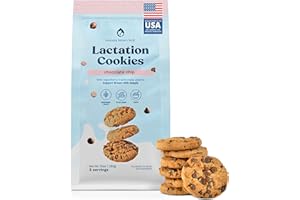 MOMMY KNOWS BEST Lactation Cookies Breastfeeding Supplement - Chocolate Chip - Support Mothers Breast Milk Supply Increase - with Brewers Yeast Powder, Oat Flour, and Flax for Lactation - Fenugreek Free - 10oz