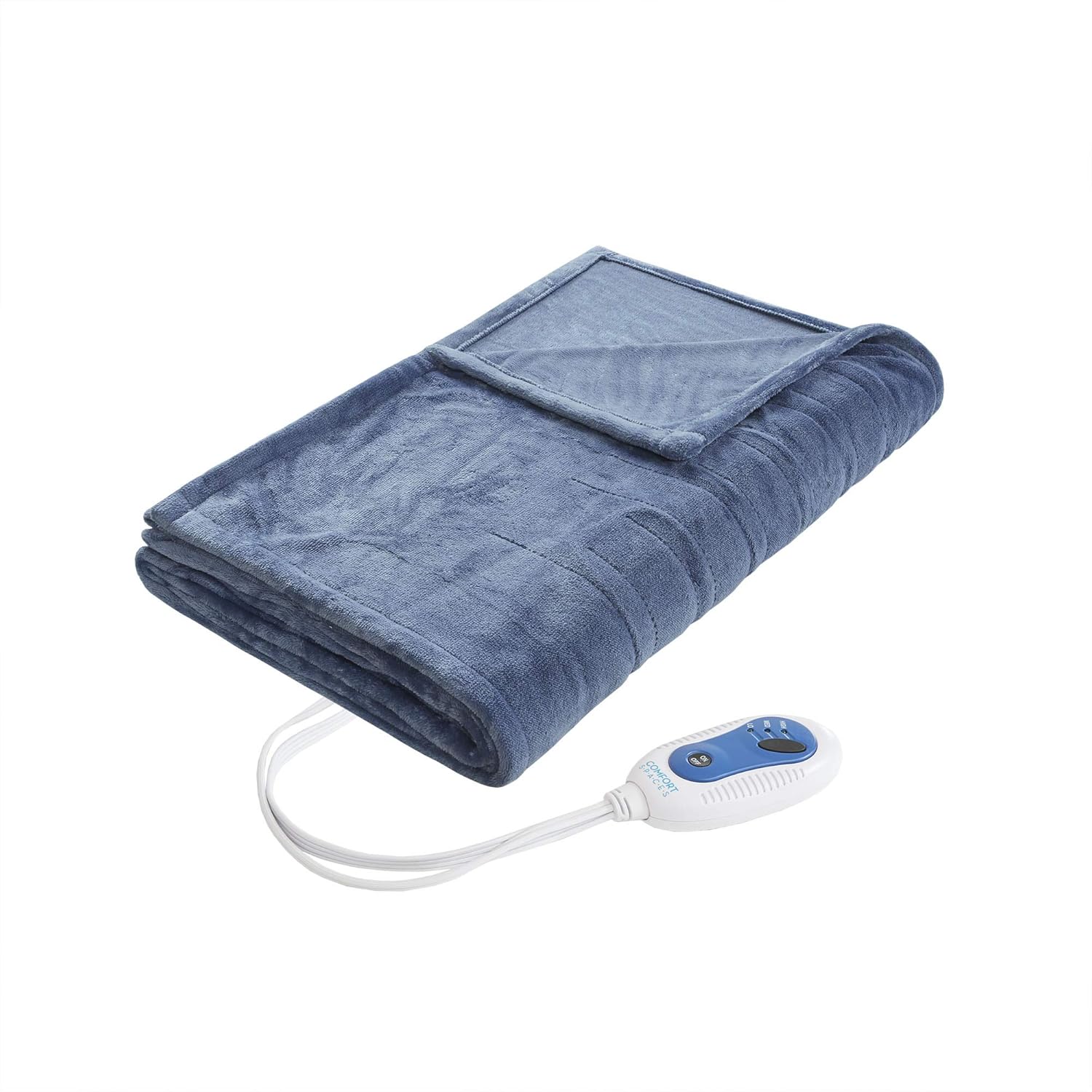 Comfort Spaces CS58-0138 Luxury Microplush 1 Piece Electric Wrap Blanket Super Soft and Warm Reversible Heated Throw Poncho with Auto Shutoff, 50"x64", Grey: Home & Kitchen