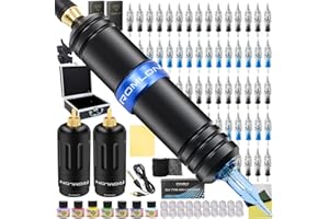 Romlon Tattoo Kit - Tattoo Pen Machine Kit Rotary Tattoo Machine 2Pcs 1200mAh Tattoo Battery 40Pcs Tattoo Cartridge Needles Tattoo Grip Tape for Beginners Tattoo Artists