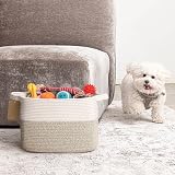 TIMEYARD Woven Storage Basket Cotton Rope Square 33x25x22.5cm Brown view 3