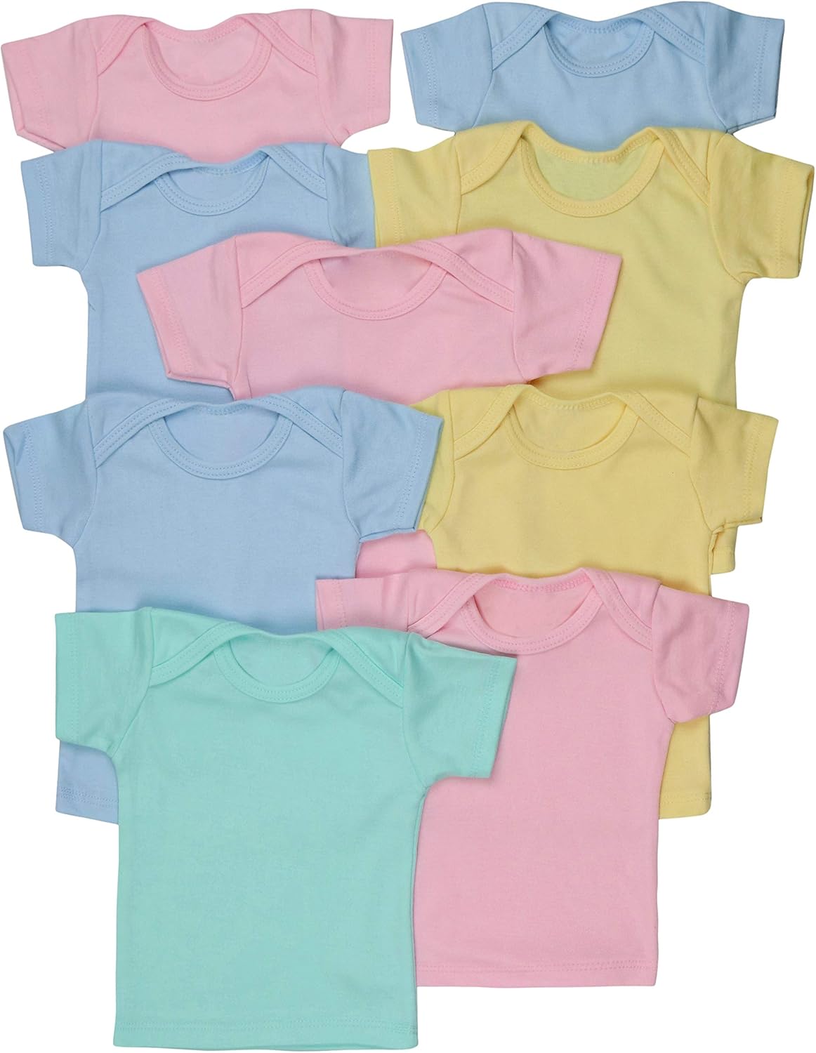 ToBeInStyle Girls' 4 Pack Comfy Cozy T-Shirt with Expanded Lap Shoulder: Clothing