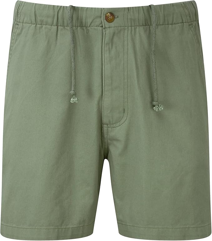 Cotton Traders Mens Elasticated Waist Zip Rugby Shorts 5.5" Washed