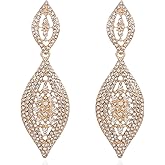Canboer Elegant Rhinestone Dangle Earrings Crystal Wedding Bridal Long Dangling Drop Earrings Chandlier Earrings for Women Bridesmaid