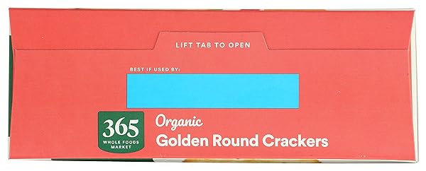 365 BY WHOLE FOODS MARKET, ORGANIC GOLDEN ROUND CRACKERS, 12 OUNCE