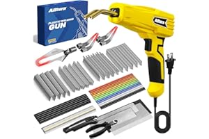 Allturn Plastic Welder, 2 in 1 Plastic Welding Kit, Hot Staples Weld Gun, Car Bumper Repair Kit for Most Plastics, Patent Number D970324(Yellow)