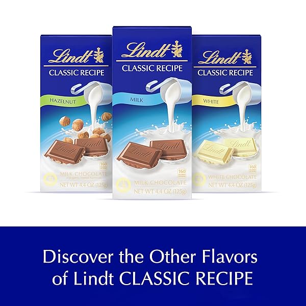 LINDT CLASSIC RECIPE WHITE CHOCOLATE CANDY BAR, WHITE CHOCOLATE, 4.4 OZ.