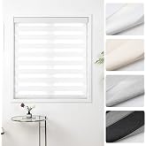 KALYSIE Cordless Zebra Blinds for Windows, 20" W x 72" H, White | Light Filtering Roller Window Shades, Dual Layers Zebra Shades, Cordless Safety Design, Free-Stop Pull Down, Modern Style