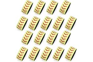 SOORXIEIN 18 Pcs Softball Sleeve Holders, Ball Sleeve Ties for Sports Shirts, Yellow with Red Shoulder Sleeve Straps, Sleeve Clips for Girls, Boys, Women, Men – Softball Gifts for Team
