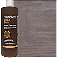 Furniture Clinic Wood Stain | Warm Graphite | Water Based | Fast Drying, Low Odor, & Non-Toxic | for Indoor & Outdoor Furniture and More | Multiple Finishes | (17oz / 500ml)