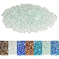 Skyflame High Luster 10-Pound Regular Fire Glass for Fire Pit Fireplace Garden Landscaping Crystal Ice 1/4" Size