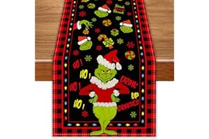 FARMNALL Christmas Table Runner 13x72 Inch Christmas Xmas Winter Holiday Decorations and Supplies for Home Kitchen Dining Room Table Decor