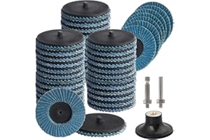 AOKLIT 48 Pcs 3 Inch Flap Disc, Roll Lock Sanding Disc 40 60 80 120Grit, Flat Flap Grinding Wheels with 1/4 Inch Holder for Angle Grinder Rust Removal