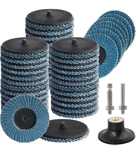 45PCS 3" Inch Sanding Discs Roll Lock Quick Change Disc R-Type Sandcloth Grinding Pad Abrasive Disc 40#/60#/80# Brown