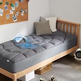 Unikome Waterproof Twin Mattress Pad, Certified for Safer Chemicals Cover | Deep Pocket Fits 8-21 Inches, Noiseless and Machine Washable, Fits for Air Mattress Toddlers Adds Comfort Now (White, 39x75)