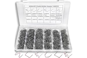 Wrdlosy 1400PCS Plastic Welding Kit with Storage Box, 6 Different Shapes Plastic Welder Staples