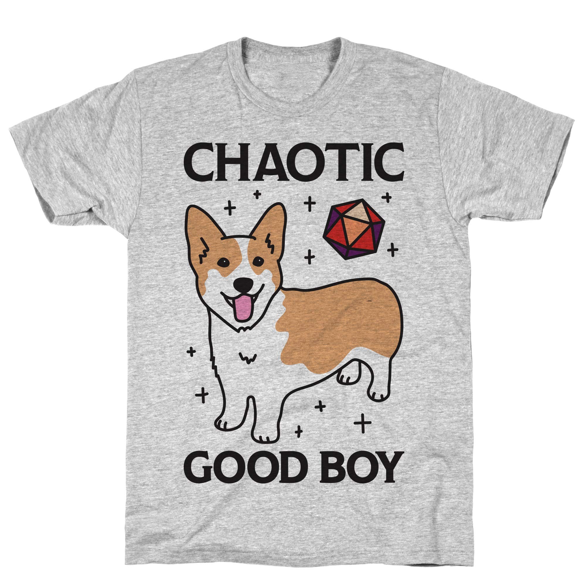  Chaotic Good Boy Corgi Athletic Gray Unisex Ts Shirts