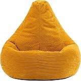 icon Dalton Cord Bean Bag Chair Set of 2 Ochre Yellow Large Filling Included view 4