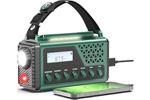 SIYEGK Emergency Weather Radio 10000mAh,Hand Crank Solar Radio, NOAA/AM/FM/SW Weather Alert Radio with Bluetooth,USB Charged, SOS Alarm,LED Torch Reading Light, Headphone Jack,for Indoor Camping Hurricane