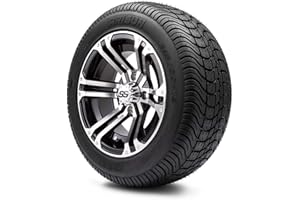 GOLF CART KING 12" Enforcer Golf Cart Wheels and Low Profile Tires Combo Set of 4