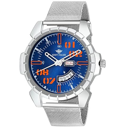 Eddy Hager Blue Day and Date Mens Watch EH-215-BL