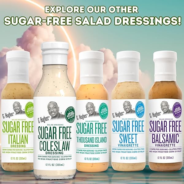 G HUGHES SUGAR FREE COLESLAW DRESSING – SUGAR FREE COLE SLAW DRESSINGS, GLUTEN FREE SALAD DRESSINGS, 0 CARB SALAD DRESSING, G HUGHES SUGAR FREE SALAD DRESSINGS, NO SUGAR ADDED – 12 OZ (3-PACK)