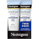 Neutrogena Ultra Sheer Dry-Touch Water Resistant and Non-Greasy Sunscreen Lotion with Broad Spectrum SPF 45, TSA-Compliant tr