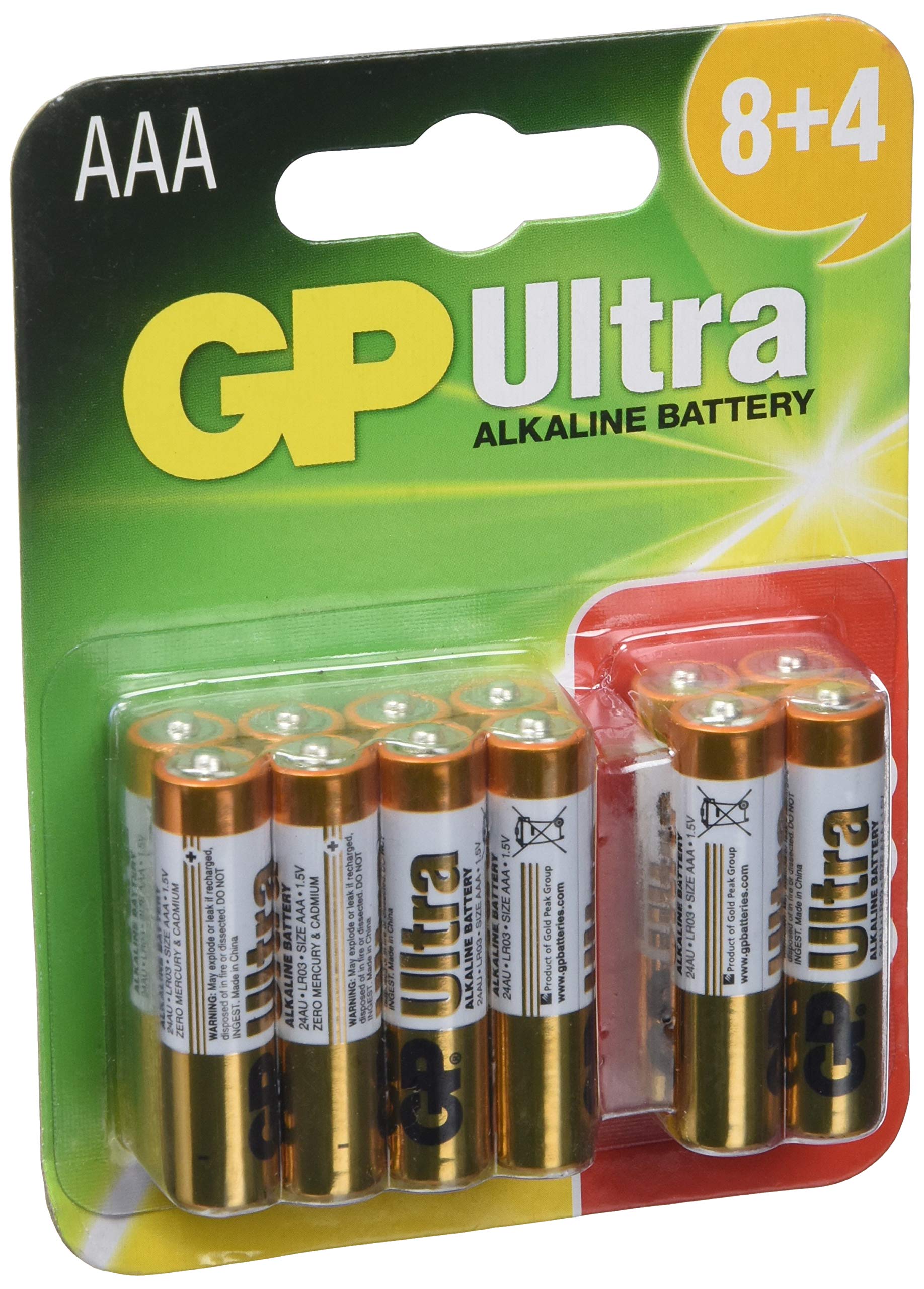 GP Batteries Ultra Alkaline AAA Card of 12 | Superb operating time | Battery Can Be Used Across All Devices | Shelf Life Up TO 7 Years…