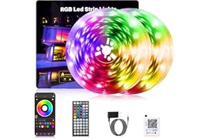 NBBUFF Led Lights for Bedroom 200FT (2 Rolls of 100FT), RGB Led Strip Lights Sync with Music, Smart App Controlled Strip Lights for Bedroom with Remote, Ideal Lights for Room Party and Home Decor