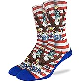 Good Luck Sock Men's Majestic America Bald Eagle Socks, Adult, Shoe Size 8-13
