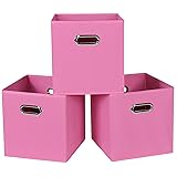 STOREONE 13 Inch Pink Fabric Cube Organizer