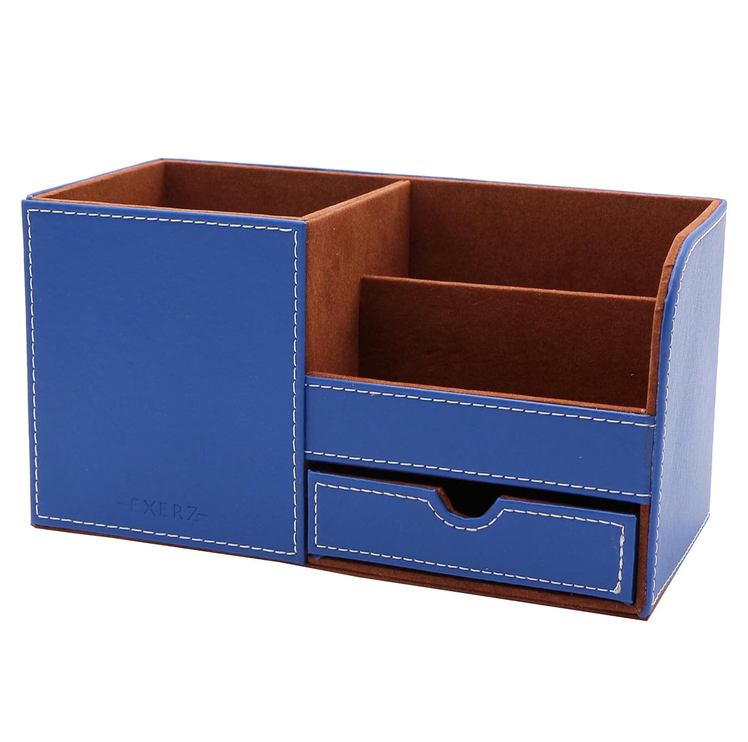 Exerz EX7078 Premium Large Faux Leather Desk Organizer/Desk Tidy/Pen