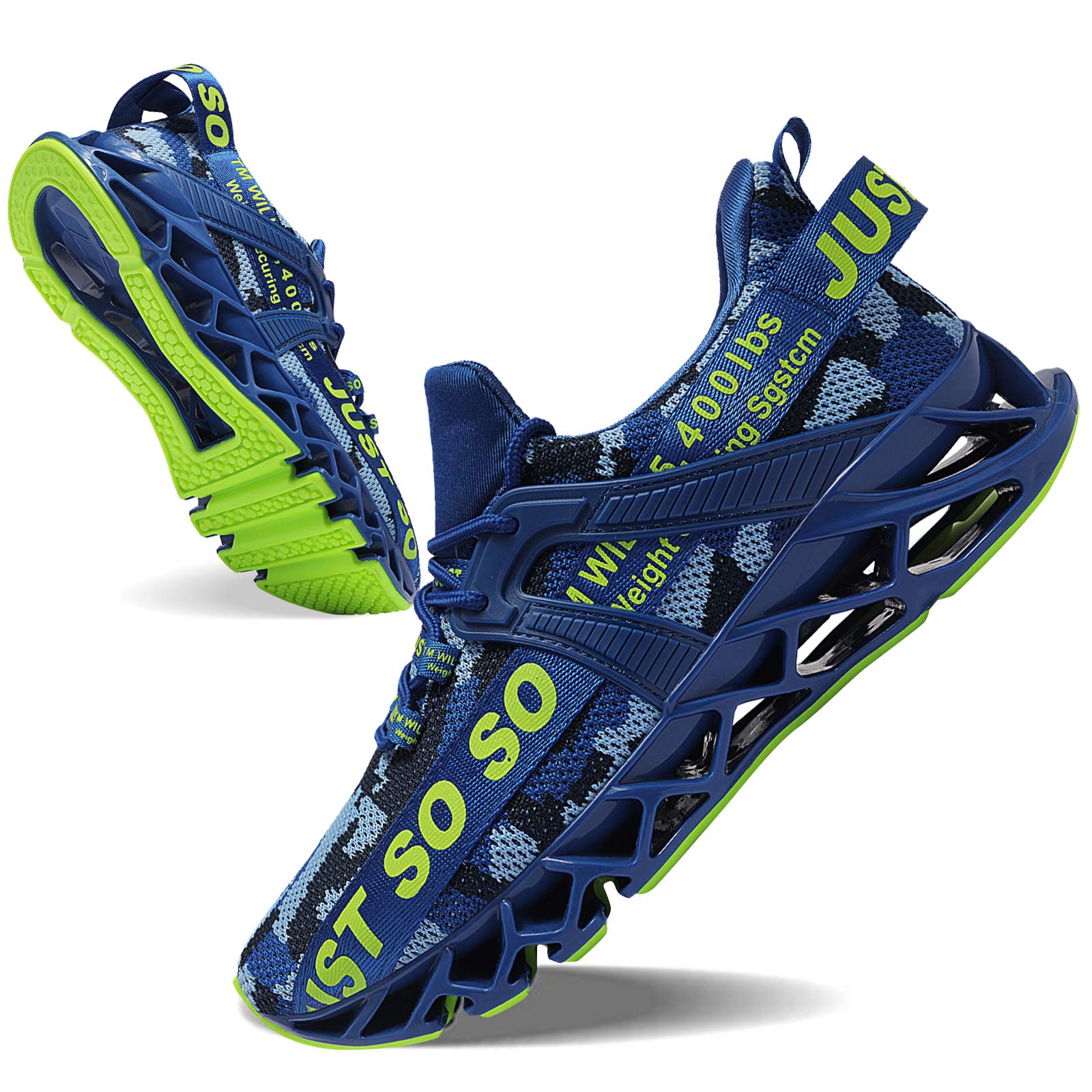 JSLEAPMens Running Shoes Walking Non Slip Blade Type Sneakers