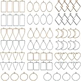 Open Bezels for Resin, 80Pcs 2 Colors 10 Styles Hollow Frames Pendants Resin Jewelry Making Supplies Resin Necklace Pendant Mold