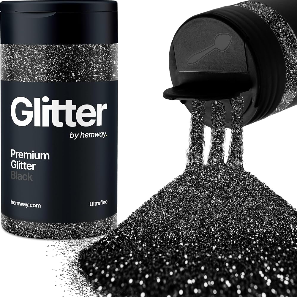 Hemway Black Glitter Shaker 130g Ultrafine Resin Epoxy Craft Glitter