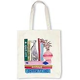 kate spade new york Canvas Tote Bag for Women, Cute Tote Bag for Teacher, Canvas Beach Bag, Book Tote with Pocket, Bookshelf