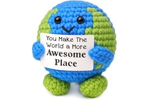 JETTRYRAN Funny Positive Christmas Birthday Gifts for Teens White Elephant Gifts for Adults Friend Coworker Secret Santa Gift Ideas Awesome Handmade Crochet Office Gift Emotional Inspiration Support Decor