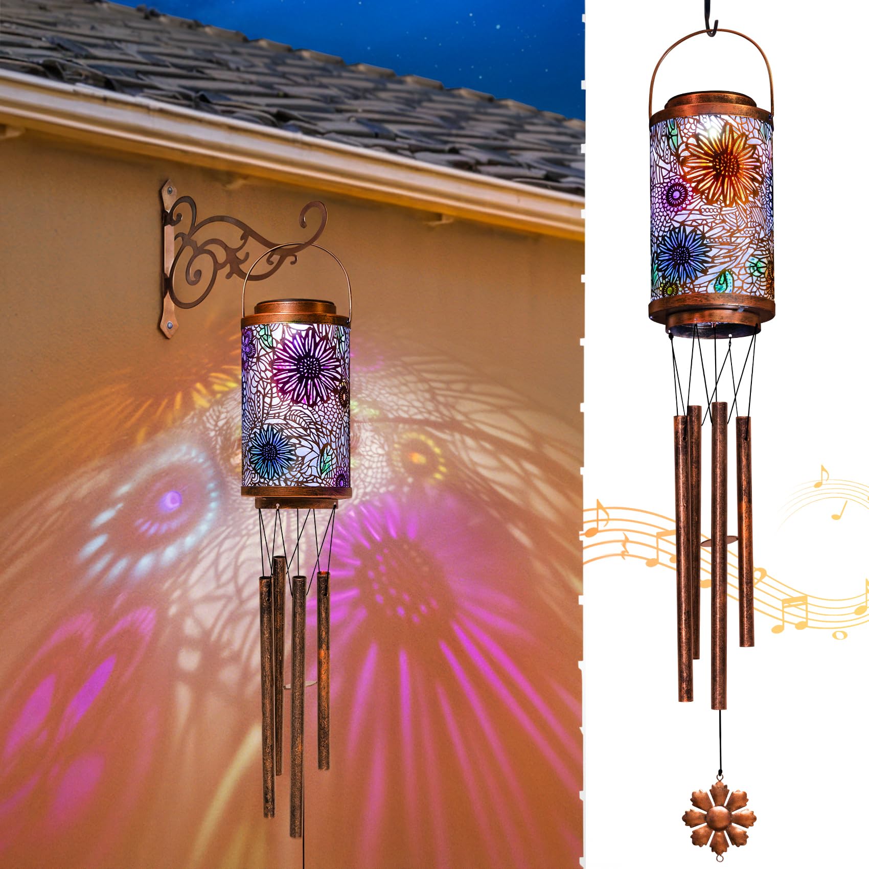 Photo 1 of ***FOR PARTS ONLY***INDENTED****
Sunflower Solar Wind Chimes for Outside Balcony Hanging Decor, Solar Lanterns Outdoor Waterproof Metal Lights for Patio Garden Memorial Gifts, Birthday Gifts for Women Men Mom Dad(1Pack)