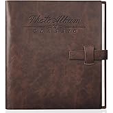 Artmag Photo Album 8x10 100 Photos, Thick Leather Cover Picture Album with 20 PCS Kraft Writing Paper Holds 100 Horizontal Photos for Family Wedding Anniversary Classic