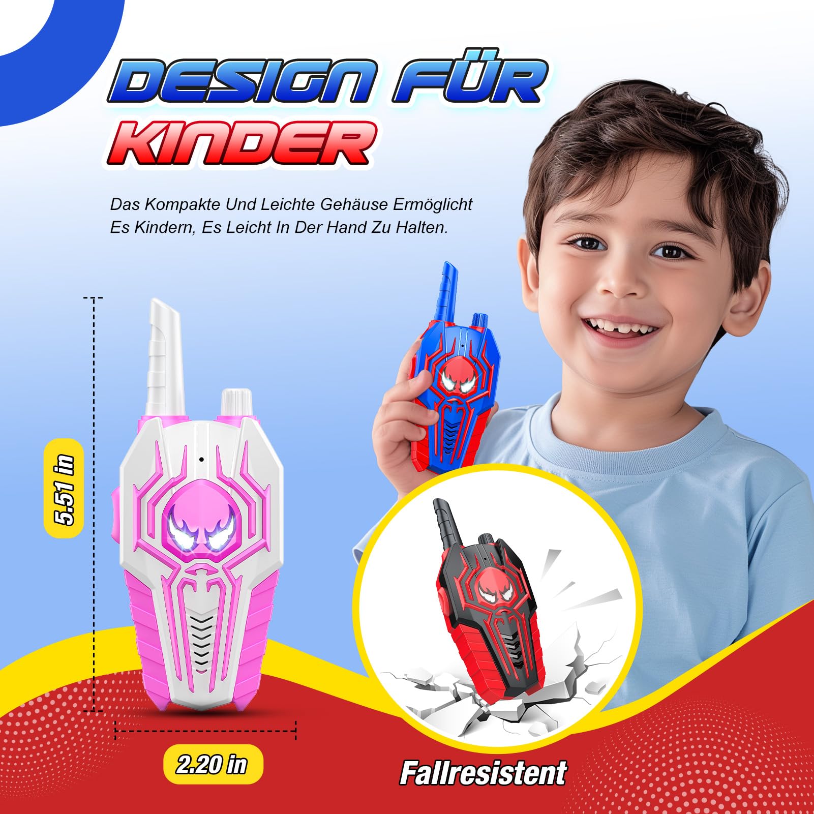 Toyokid Kinderspielzeug ab 3 4 5 6 7 8 9 10 Jahre Junge Mädchen, Walkie Talkie Kinder Geschenke für Kinder 3-10 Jahre Walki Talki Kinder Garten Spielzeug Draußen Geburtstagsgeschenk für Kinder 5